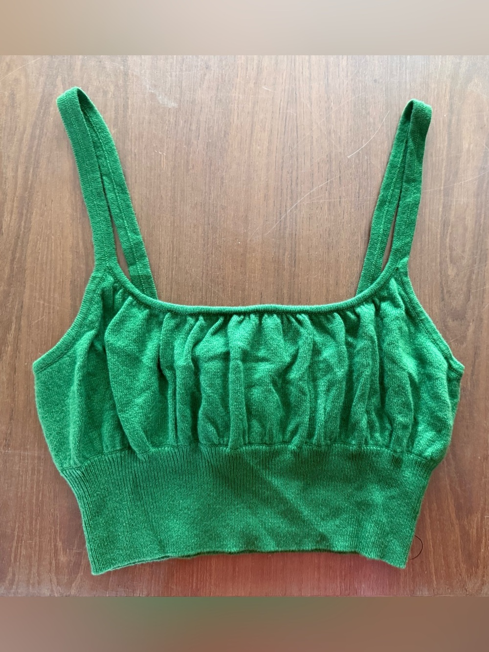 Reformation Cashmere Knit Bralette Crop Top Size Large Green NWT